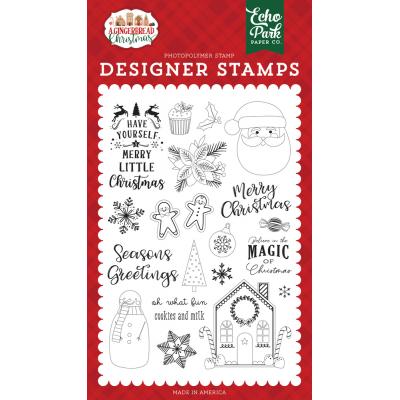 Echo Park A Gingerbread Christmas Clear Stamps - Cookie and Milk